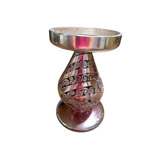 ONE BRIGHTON 5" CANDLE STICK SILVER CANDLESTICK SCROLL DESIGN SILVER PLATED 83A